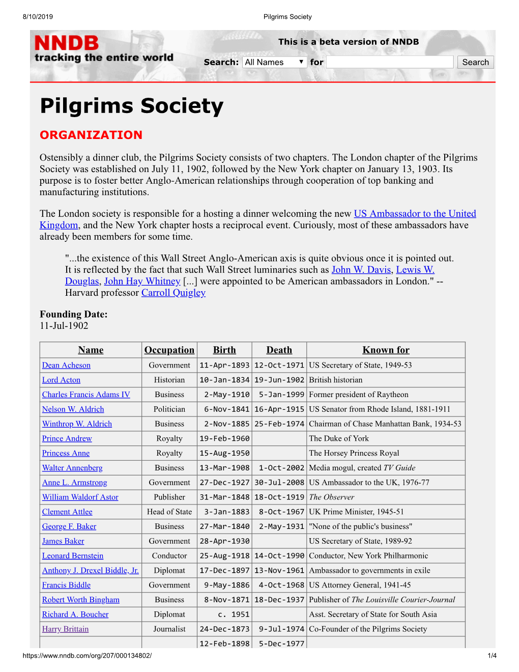 Pilgrims Society