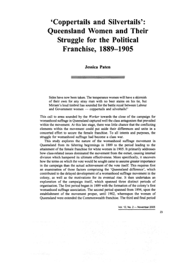 Queensland Women and Their Struggle for the Political Franchise, 1889-1905