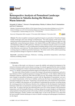 Retrospective Analysis of Permafrost Landscape Evolution in Yakutia During the Holocene Warm Intervals