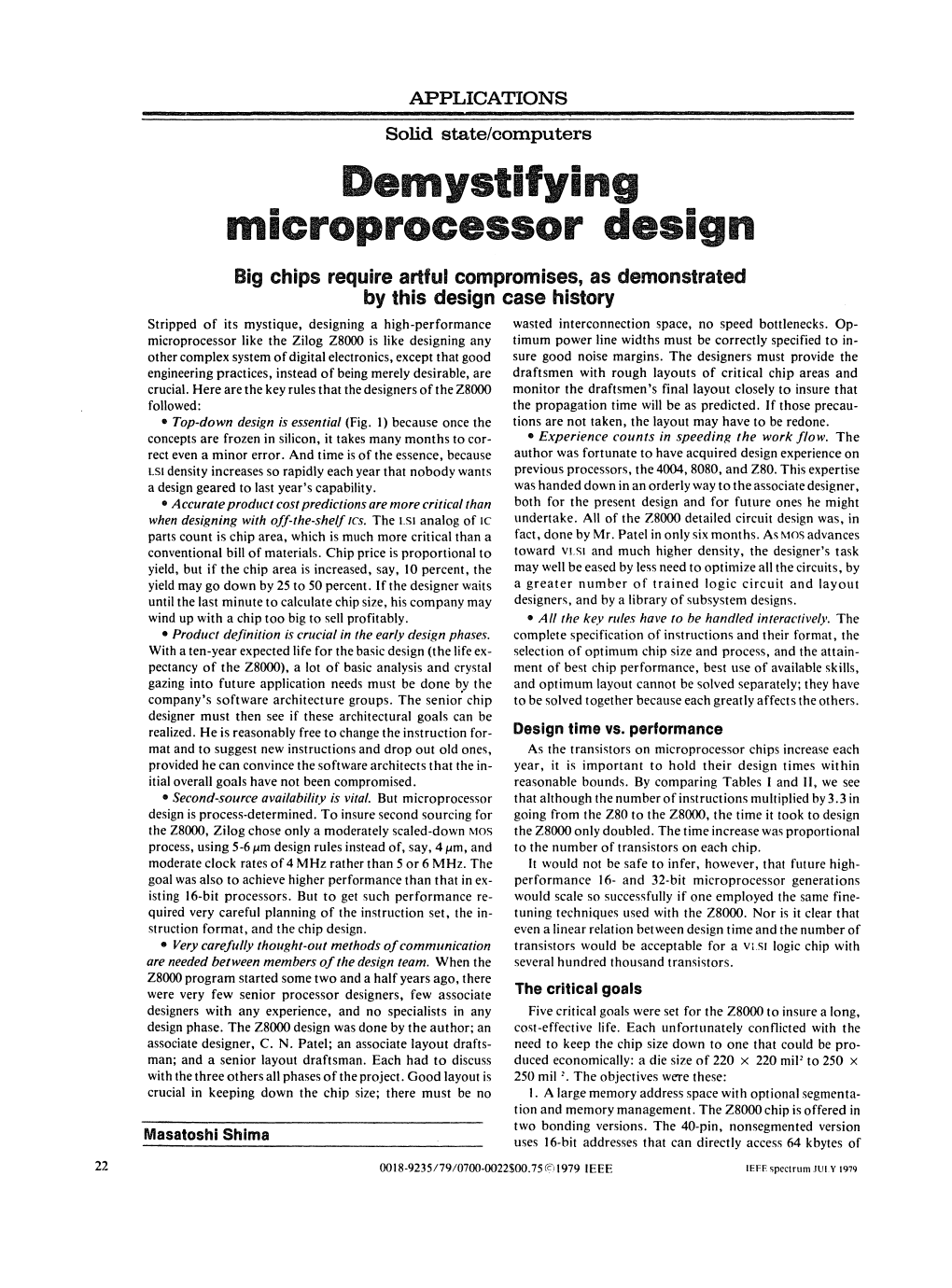 Demystifying Microprocessor Design 27 Able to Isolate Various Sections with MOS Switches
