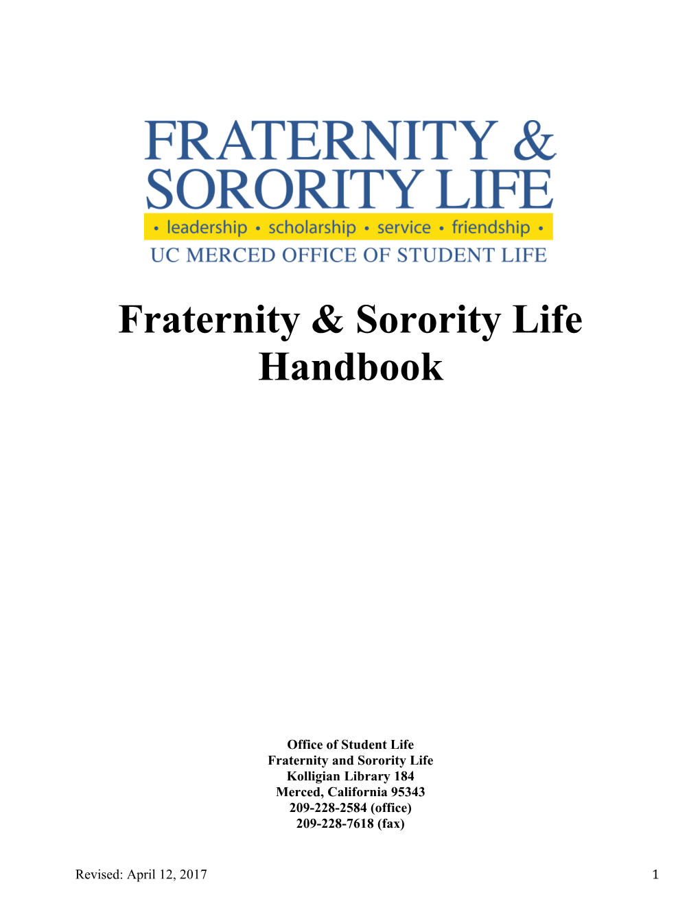 Fraternity & Sorority Life Handbook