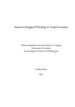 Wynkyn De Worde and Richard Pynson, and Include Biographical and Bibliographical Surveys, As Well As Case Studies of Each Printer‘S Liturgical Printing