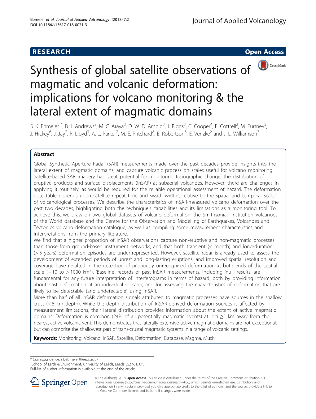 Implications for Volcano Monitoring & the Lateral Extent of Magmatic