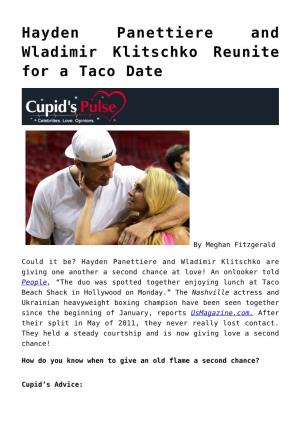 Hayden Panettiere and Wladimir Klitschko Reunite for a Taco Date