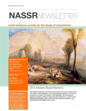 NASSRNEWSLETTER North American Society for the Study of Romanticism
