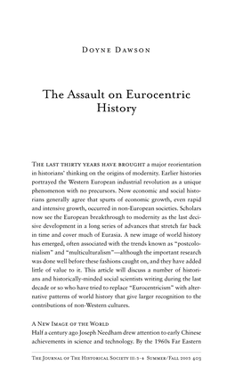 The Assault on Eurocentric History