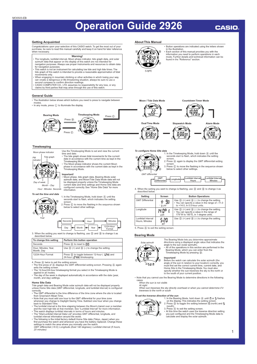 Operation Guide 2926