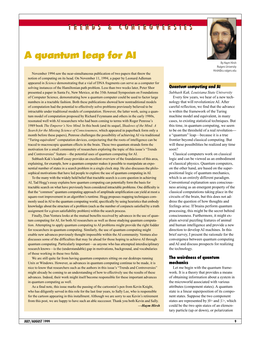 A Quantum Leap for AI