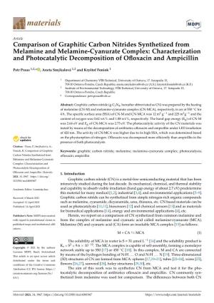 Comparison of Graphitic Carbon Nitrides Synthetized from Melamine