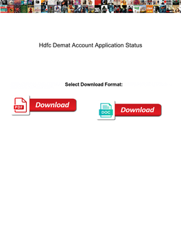 Hdfc Demat Account Application Status