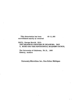 University Microfilms, Inc., Ann Arbor, Michigan Copyright By