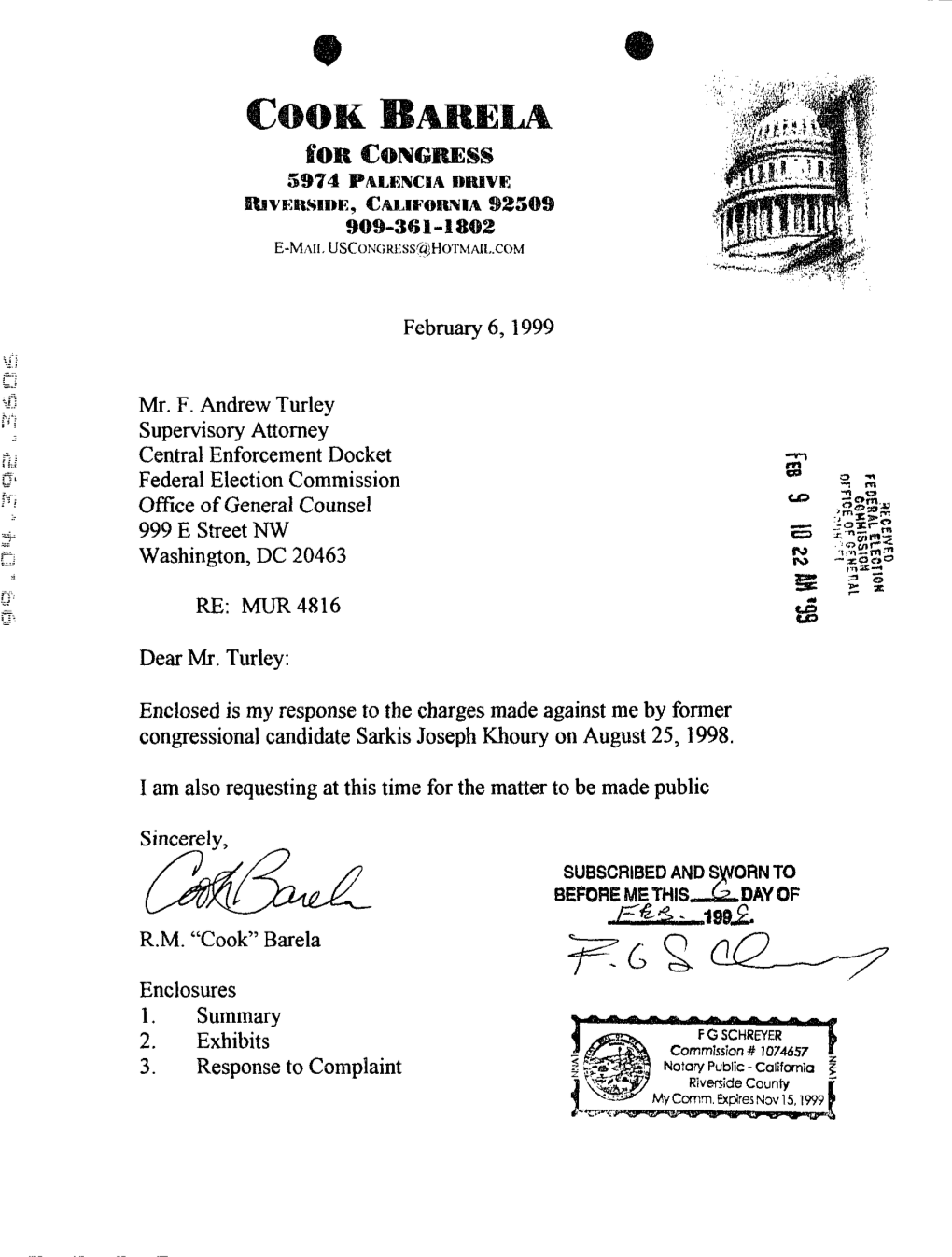 February 6,1999 Mr. F. Andrew Turley Supervisory Attorney Central