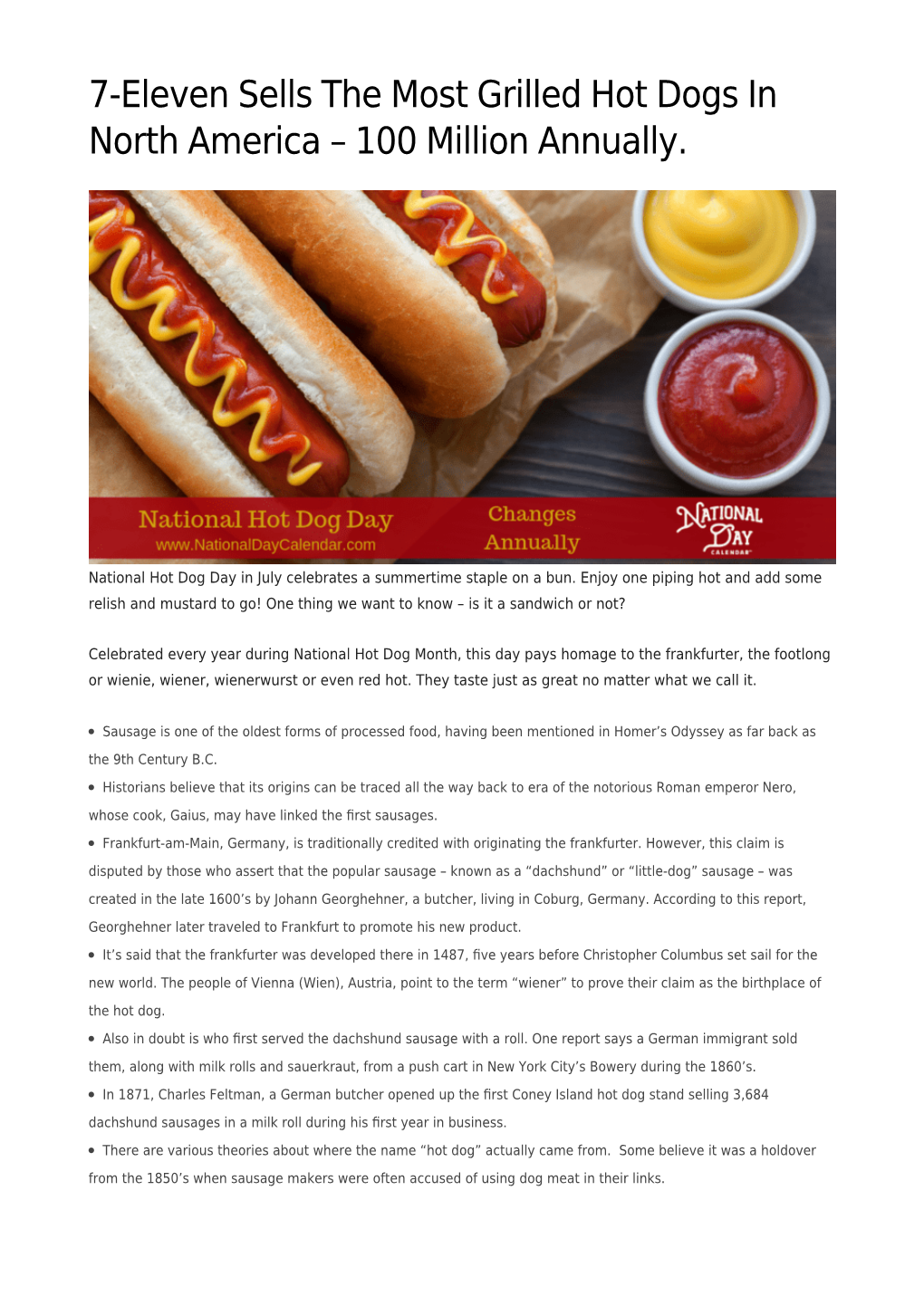 7-Eleven Sells the Most Grilled Hot Dogs in North America – 100 Million Annually