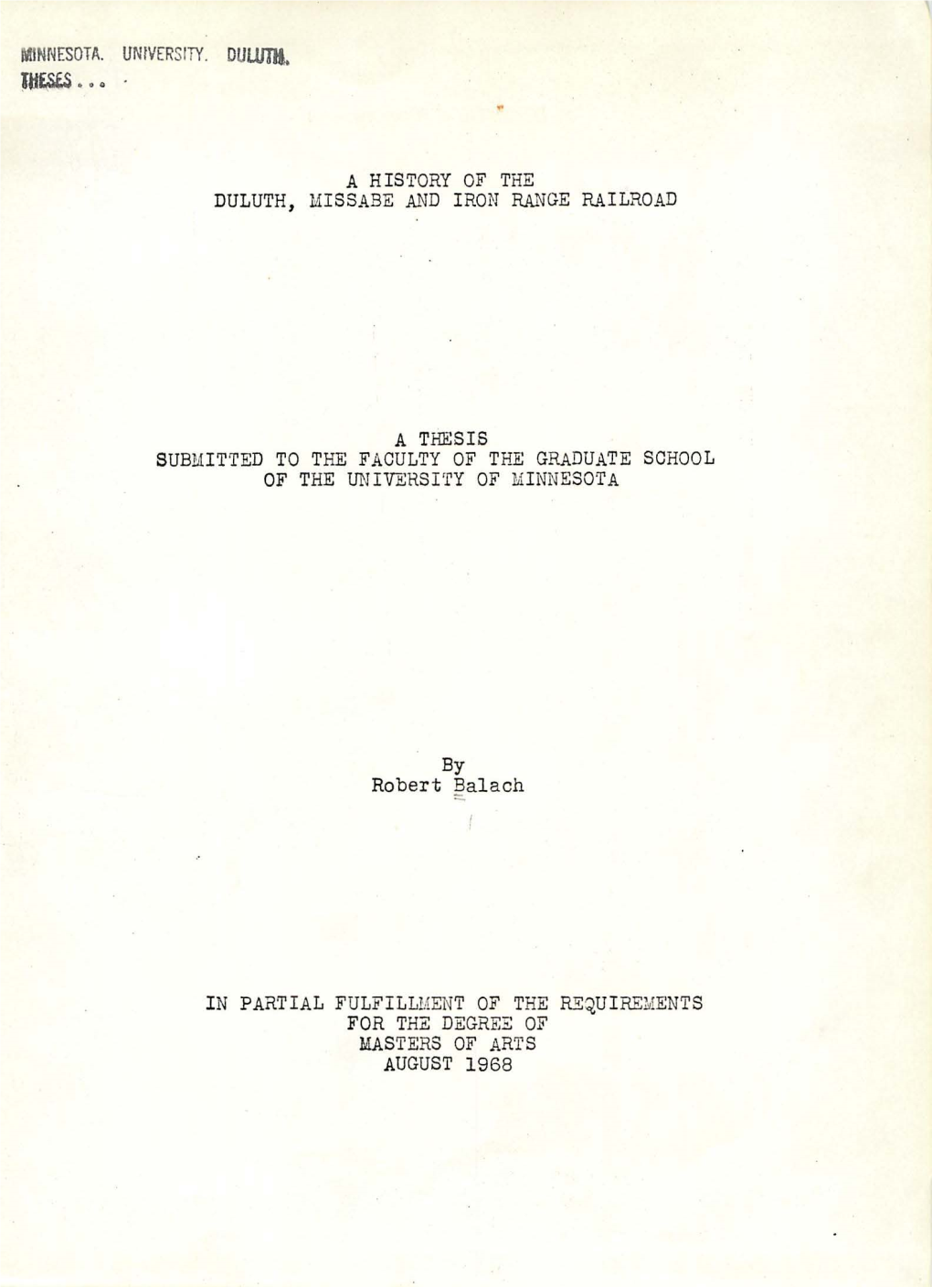 A History of the Duluth, Missabe and Iron Range Railroad