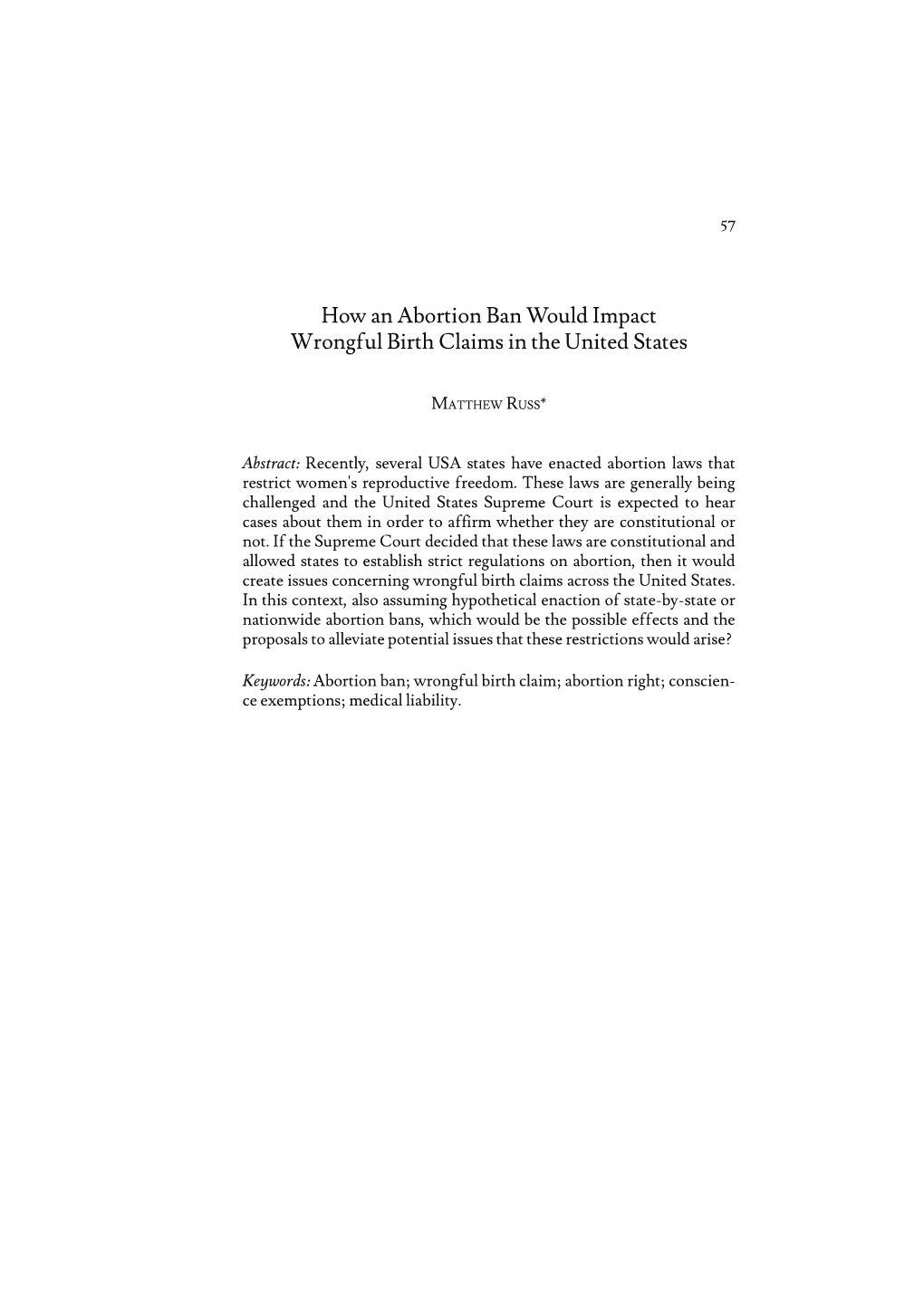 How an Abortion Ban Would Impact Wrongful Birth Claims in the United States