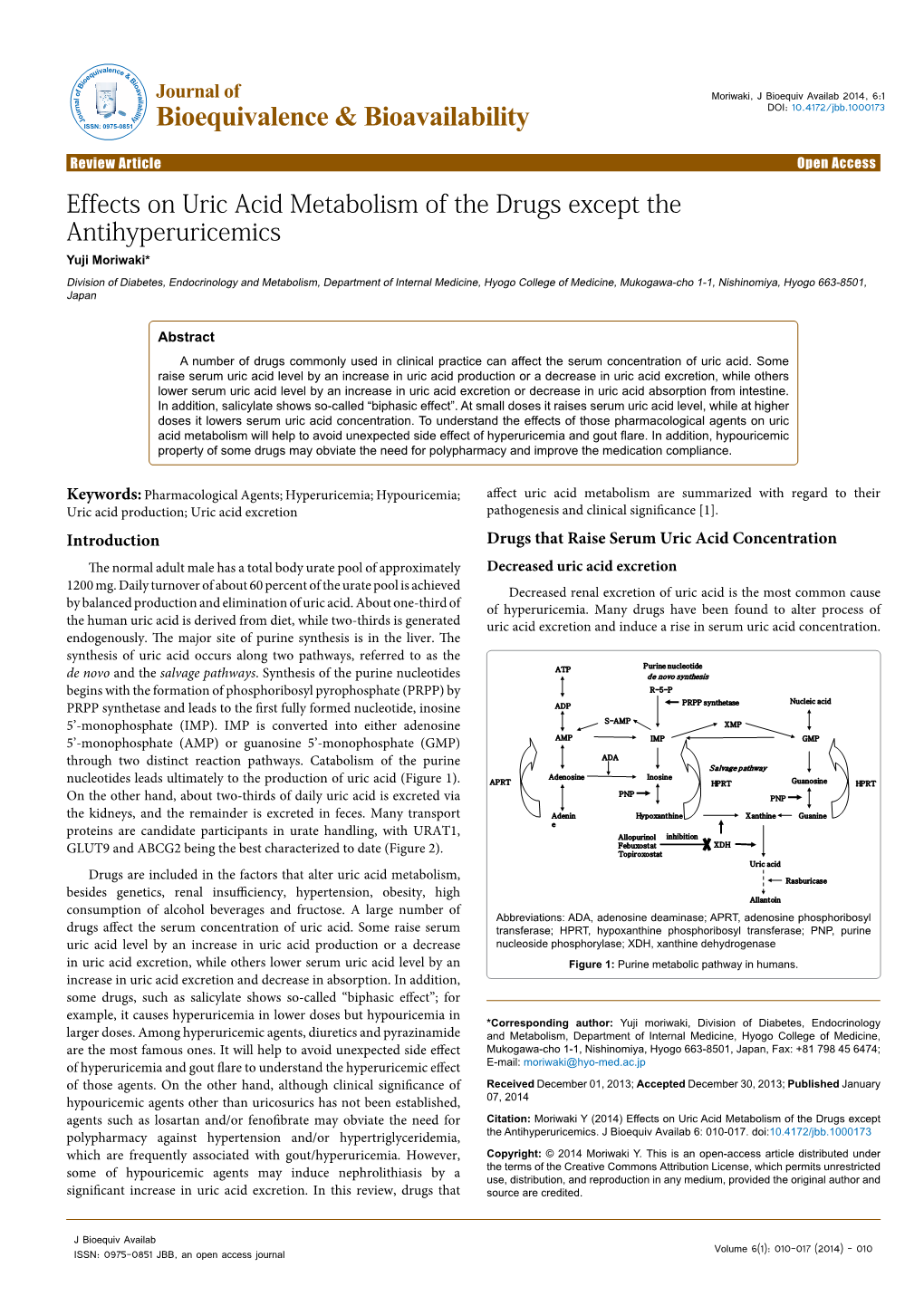 Effects on Uric Acid Metabolism of the Drugs Except the Antihyperuricemics