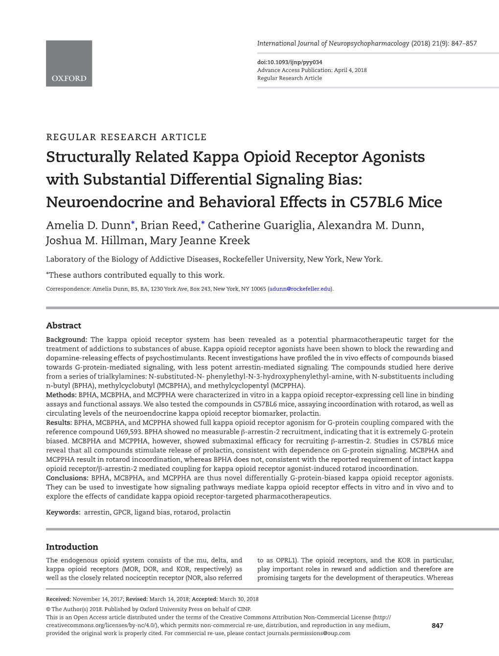 Structurally Related Kappa Opioid Receptor Agonists with Substantial Differential Signaling Bias: Neuroendocrine and Behavioral Effects in C57BL6 Mice Amelia D