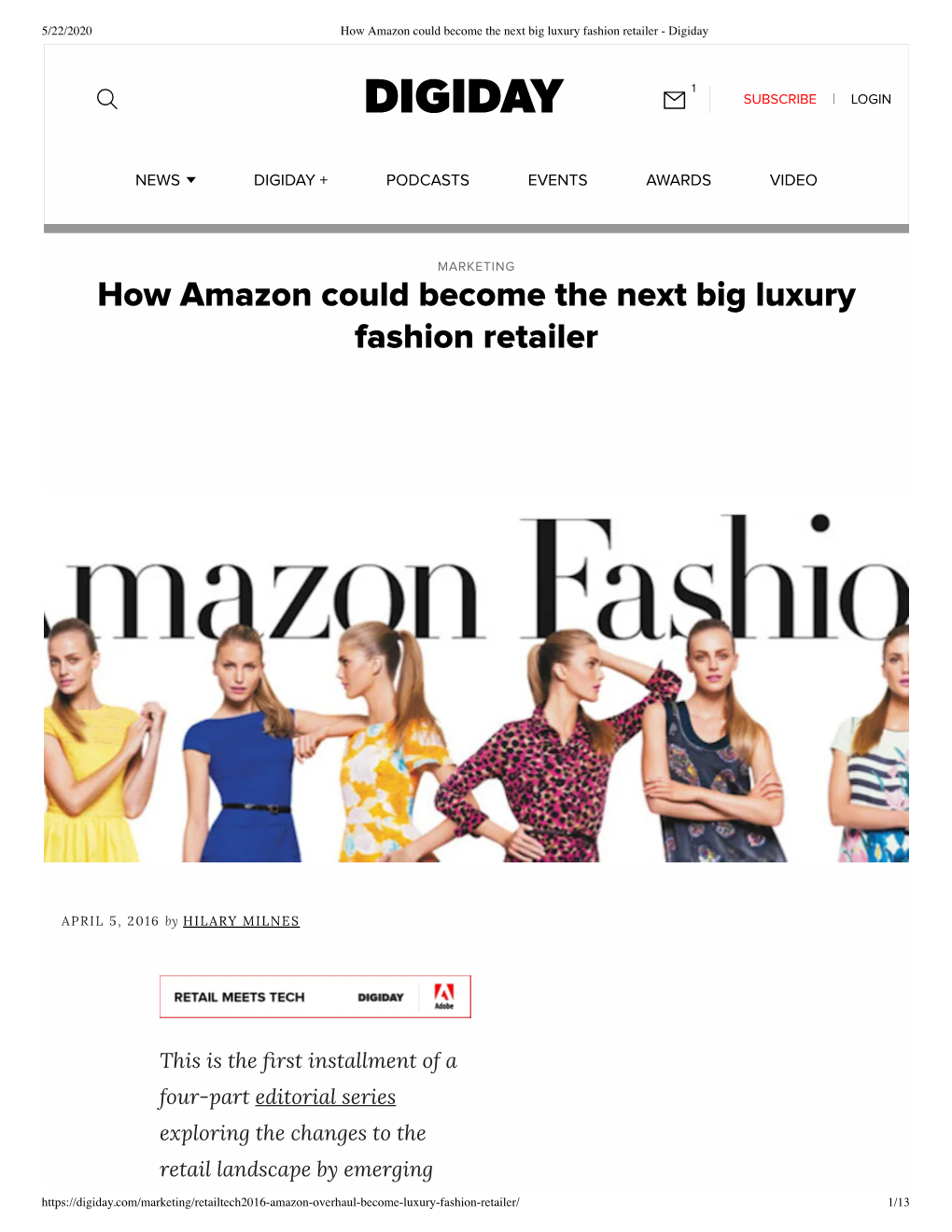 How Amazon Could Become the Next Big Luxury Fashion Retailer - Digiday