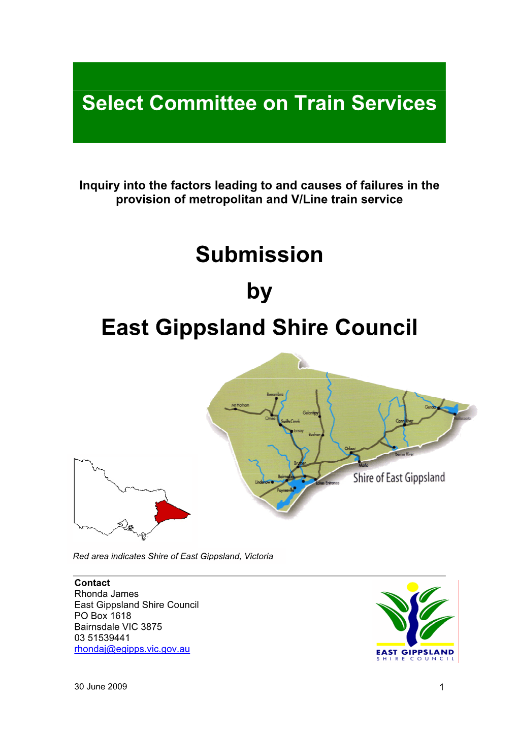 Submission by East Gippsland Shire Council