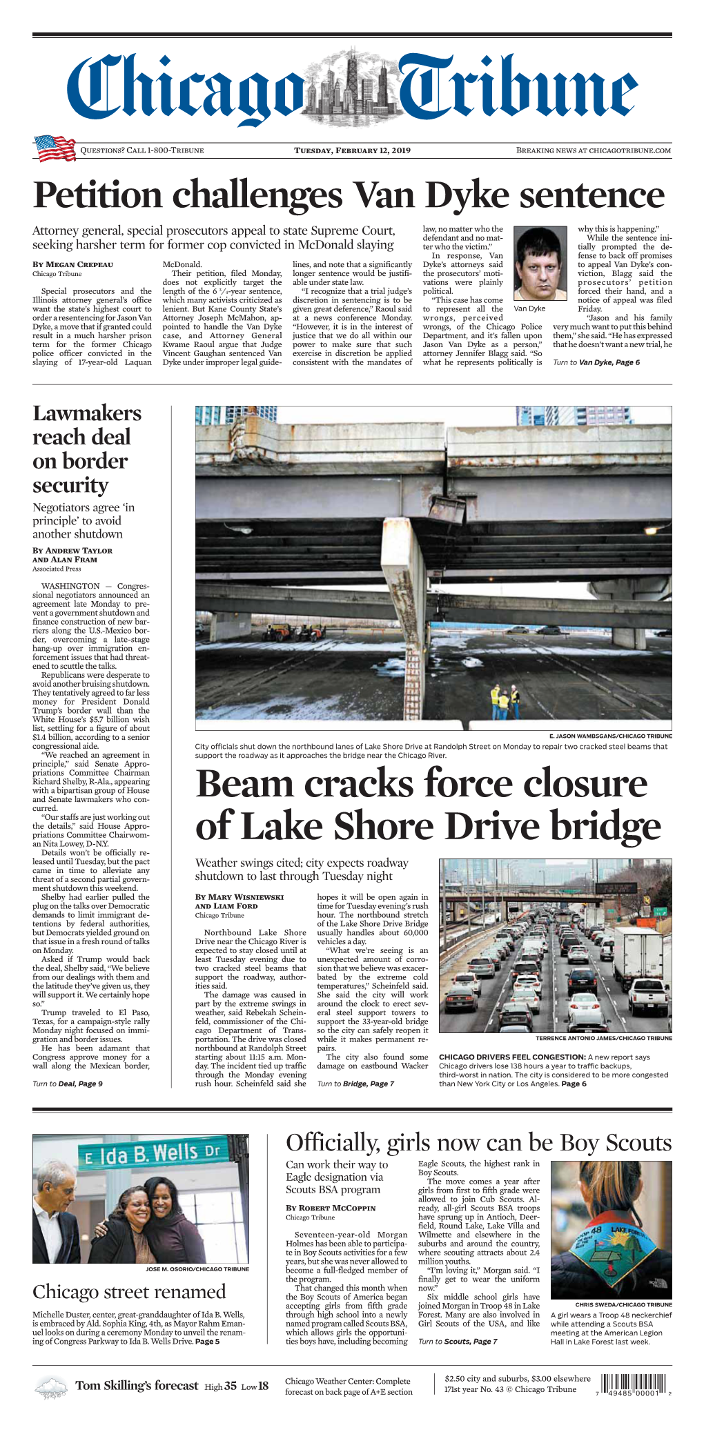 Beam Cracks Force Closure of Lake Shore Drive Bridge
