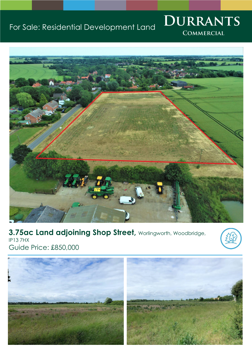 3.75Ac Land Adjoining Shop Street, Worlingworth, Woodbridge, for Sale