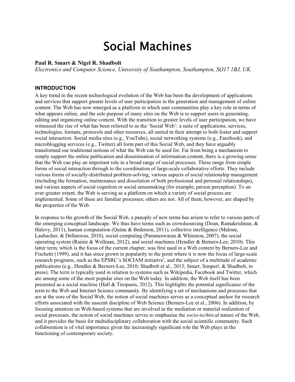 Social Machines