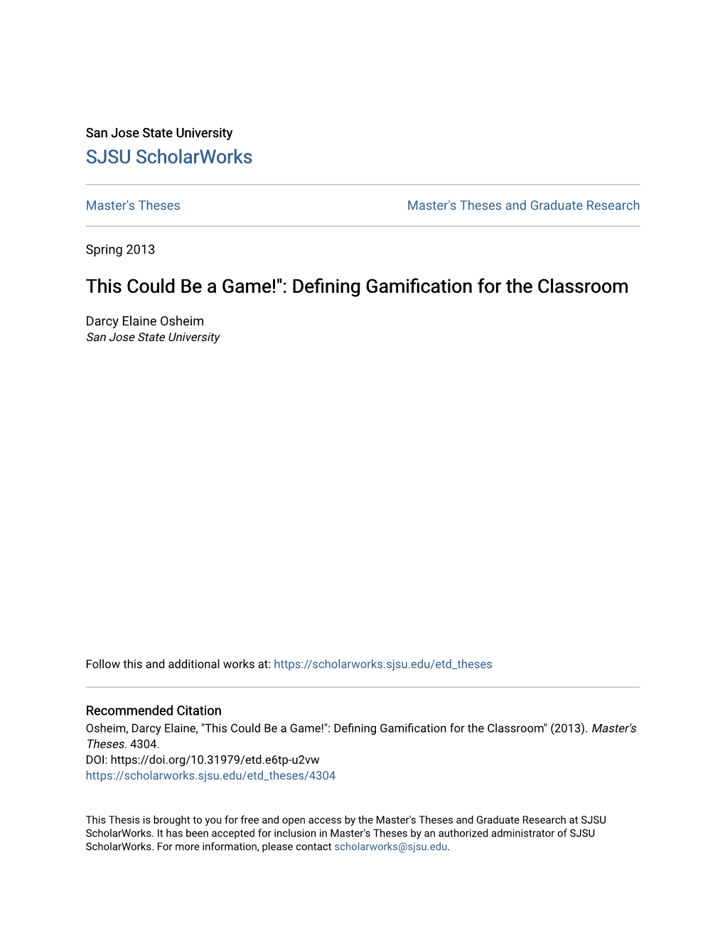 This Could Be a Game!": Defining Gamification for the Classroom