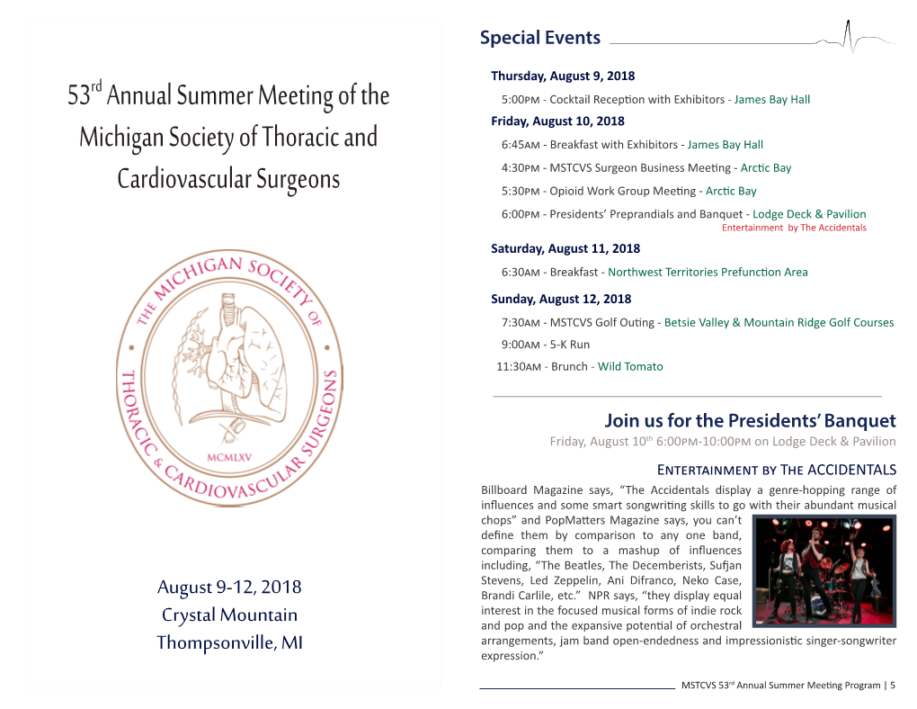 53Rd Annual Summer Meeting of the Michigan Society of Thoracic And