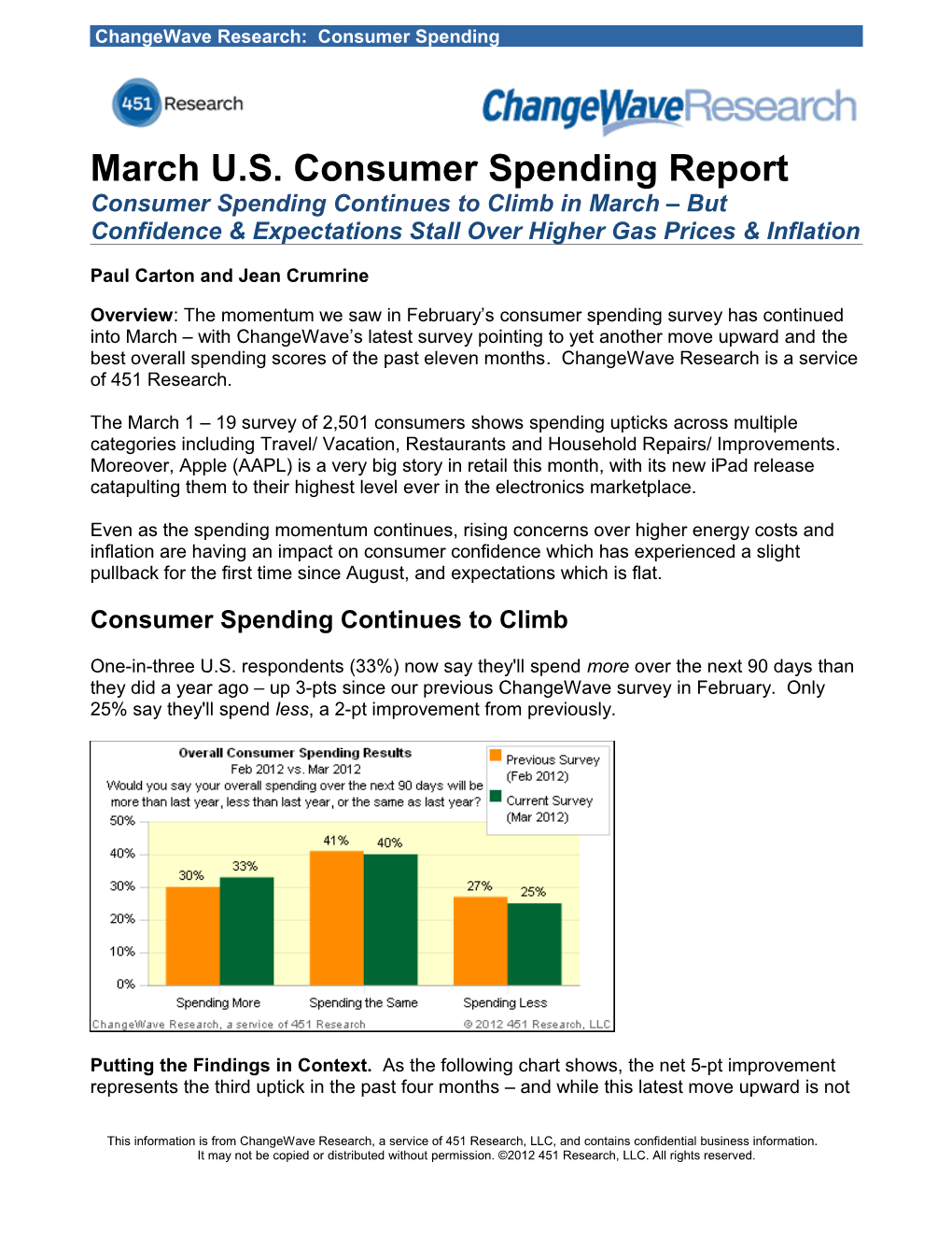 Changewave Research: Consumer Spending s1