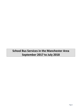 School Bus Services in the Manchester Area September 2017 to July 2018