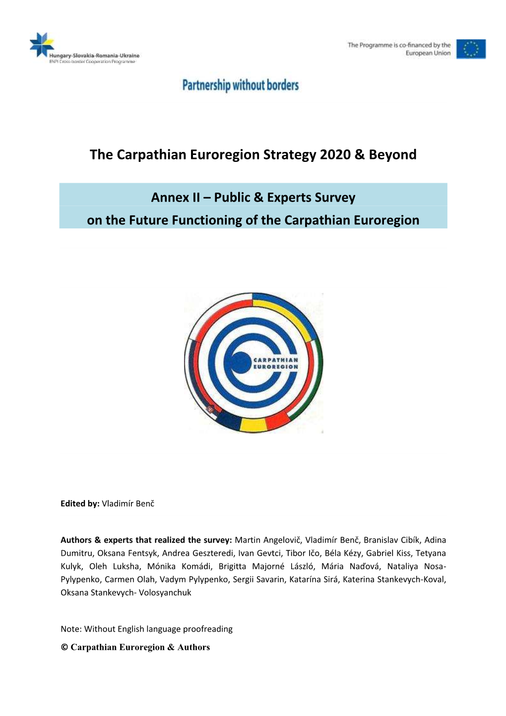 The Carpathian Euroregion Strategy 2020 & Beyond