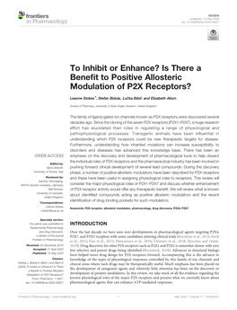 Is There a Benefit to Positive Allosteric Modulation of P2X Receptors?