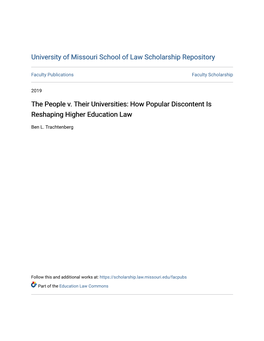 How Popular Discontent Is Reshaping Higher Education Law