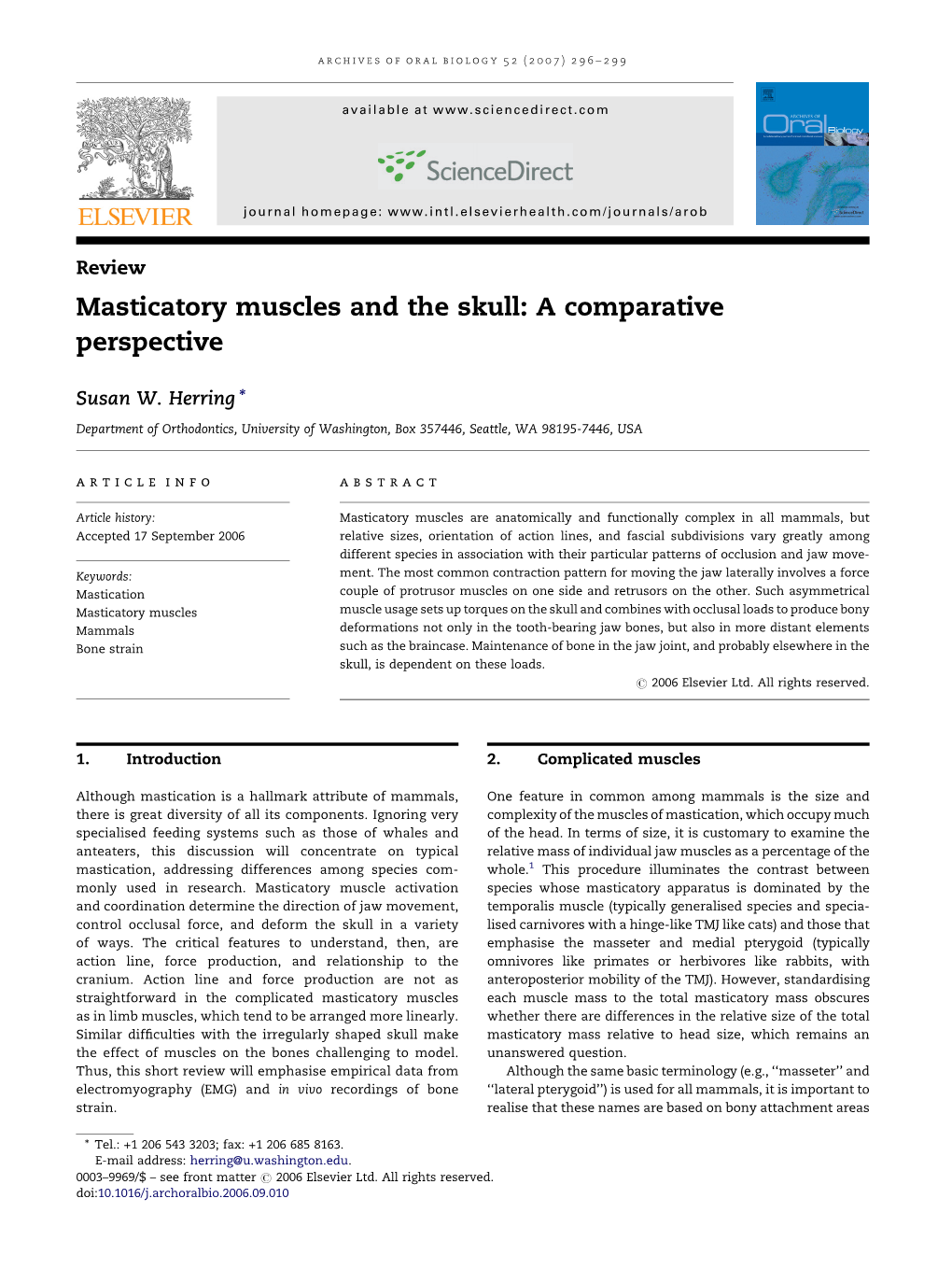 Masticatory Muscles and the Skull: a Comparative Perspective