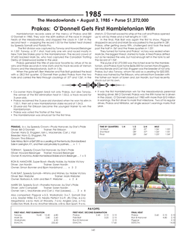 Prakas: O'donnell Gets First Hambletonian