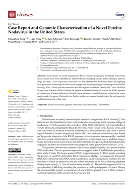 Case Report and Genomic Characterization of a Novel Porcine Nodavirus in the United States