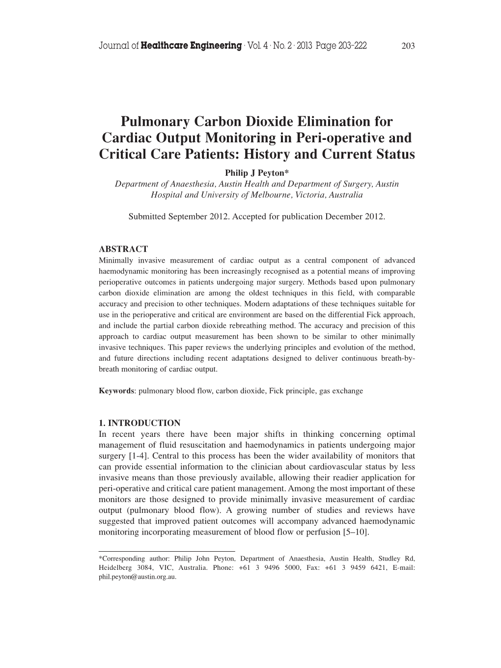 Pulmonary Carbon Dioxide Elimination For