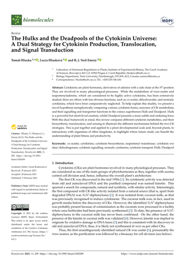 The Hulks and the Deadpools of the Cytokinin Universe: a Dual Strategy for Cytokinin Production, Translocation, and Signal Transduction