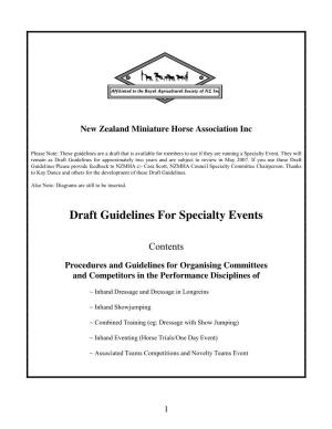 Draft Guidelines for Specialty Events