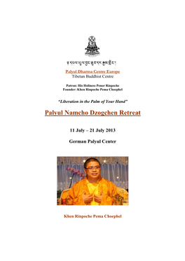 Dzogchen Retreat 2013 EN