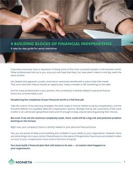 4 BUILDING BLOCKS of FINANCIAL INDEPENDENCE a Step-By-Step Guide for Senior Executives
