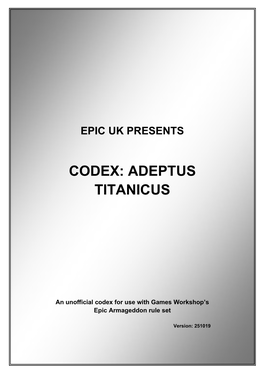 Codex: Adeptus Titanicus