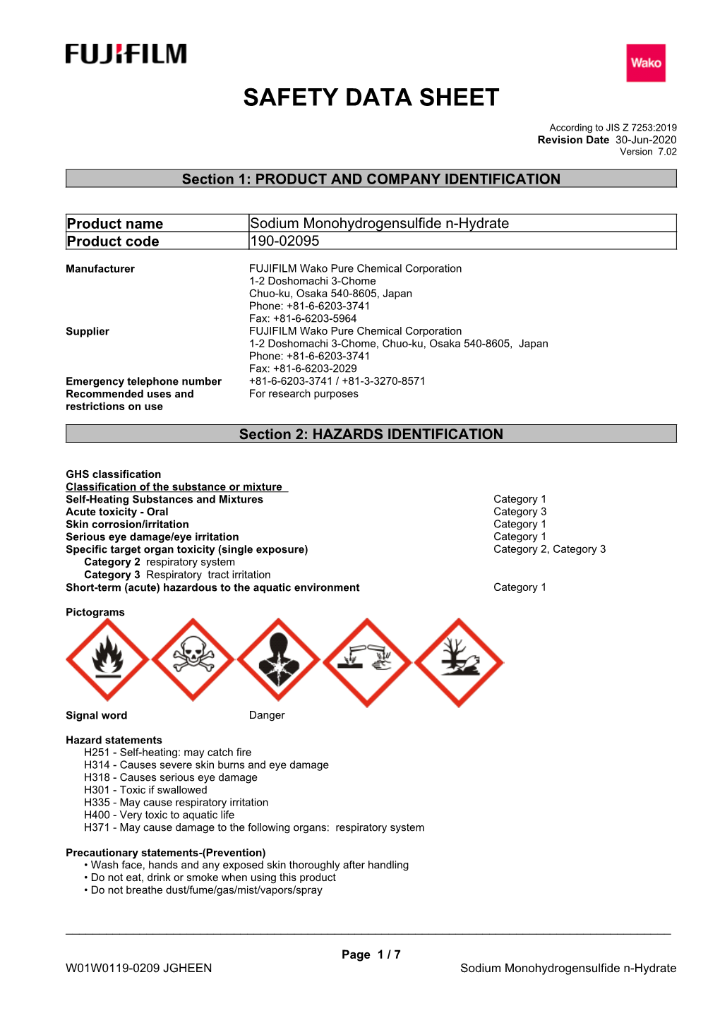 Safety Data Sheet