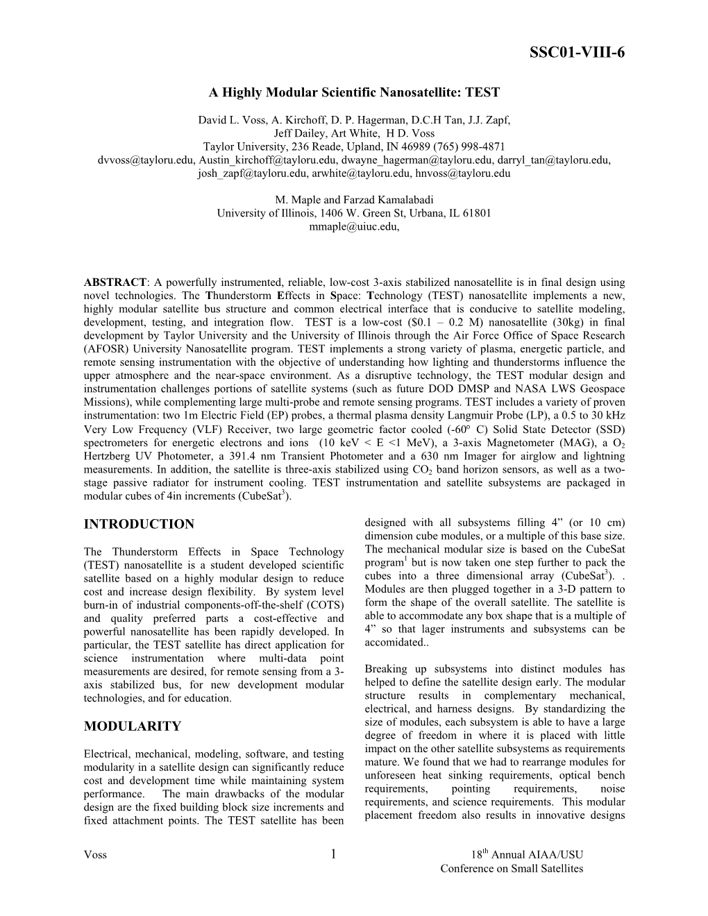 Tusat1—The Innovative Creation of a Low-Cost Communications Satellite