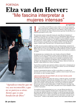 Elza Van Den Heever: “Me Fascina Interpretar a Mujeres Intensas”