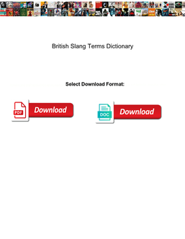 British Slang Terms Dictionary