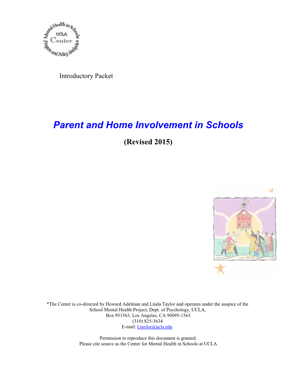 Parent and Home Involvement in Schools