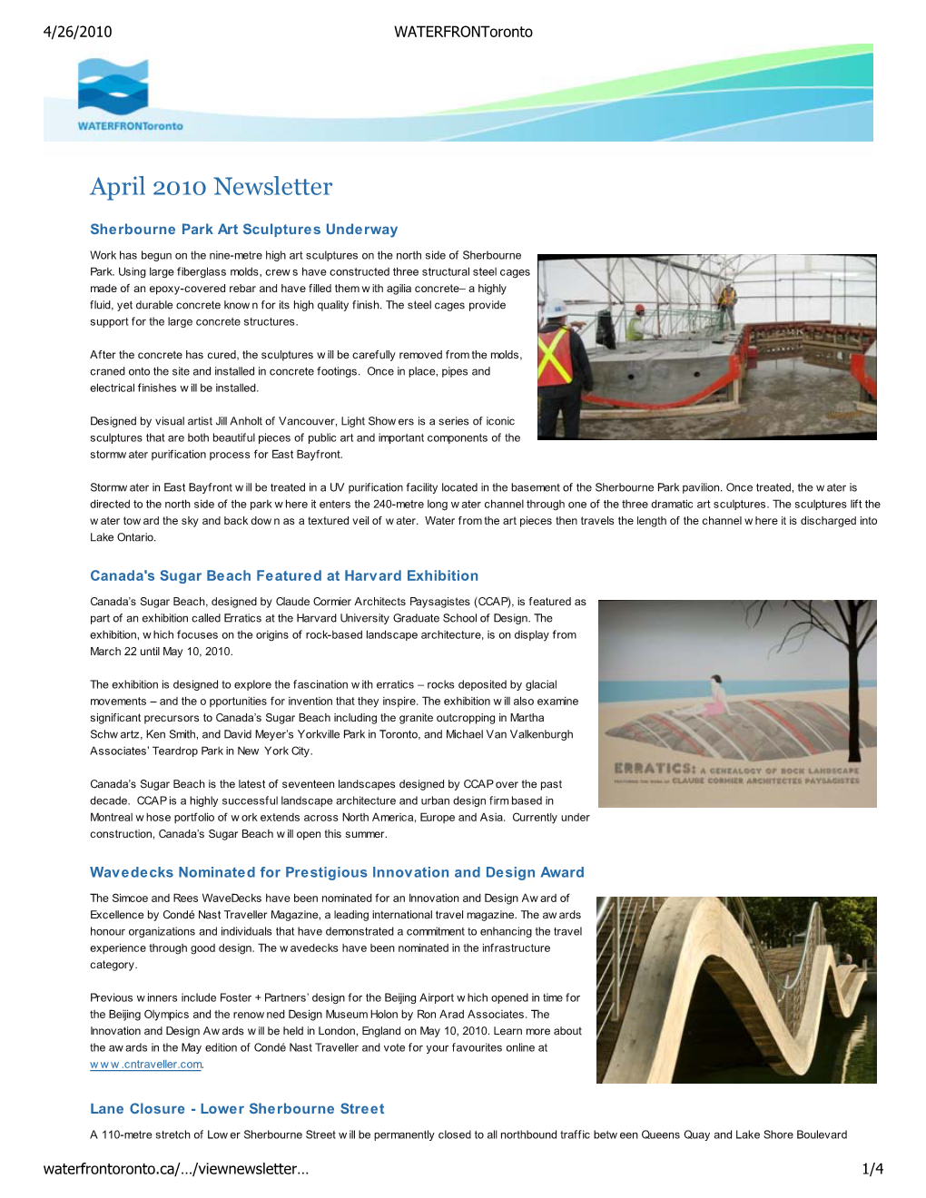 April 2010 Newsletter