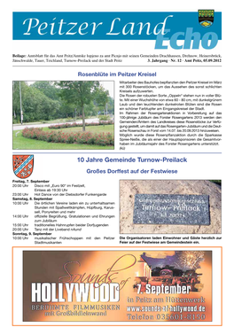 10 Jahre Gemeinde Turnow-Preilack Großes Dorffest Auf Der Festwiese