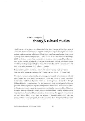 Theory& Cultural Studies